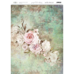 Papel Arroz Dec. Artis Decor 29.7X42Cm . Flores Con Fondo Vintage