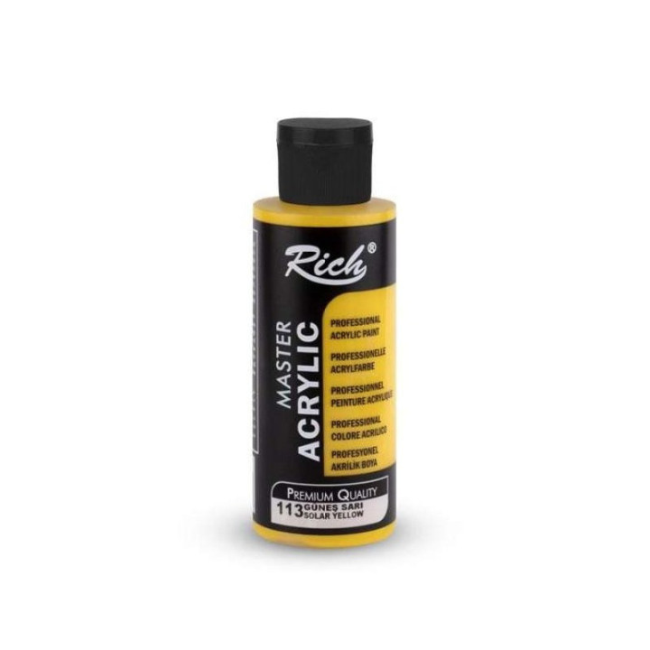 Pintura Master Acrylic Rich 120cc. Sun Yellow
