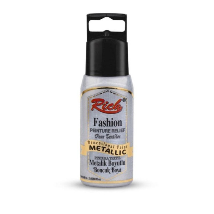 Pintura Dimensional Metalica Rich 60cc. Silver
