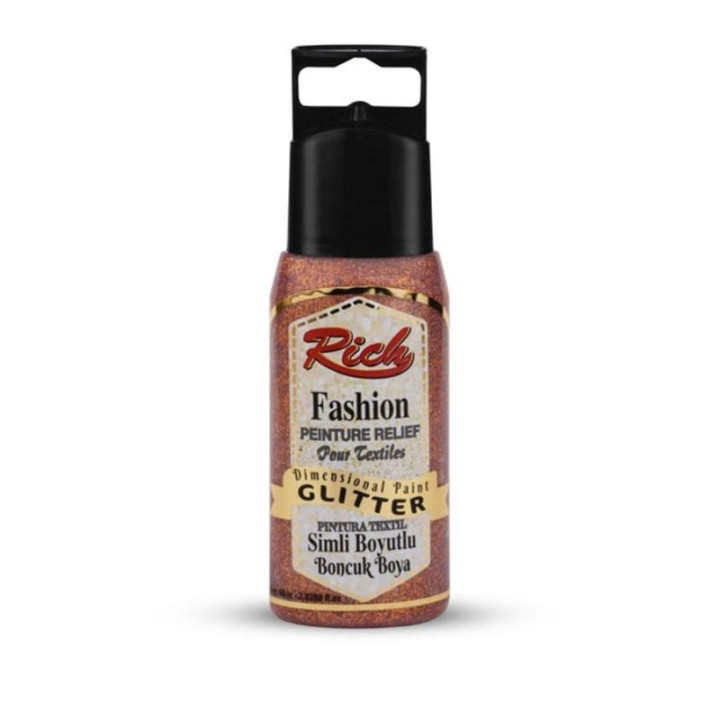 Pintura Dimensional Glitter Rich 60cc. Bronze