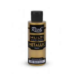 Pintura Multisuperficie Metalica Rich 120cc. White Gold