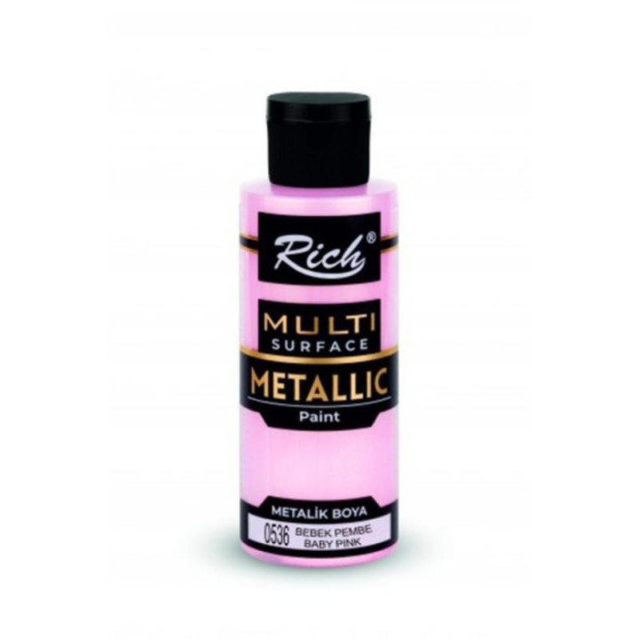 Pintura Multisuperficie Metalica Rich 120cc. Baby Pink