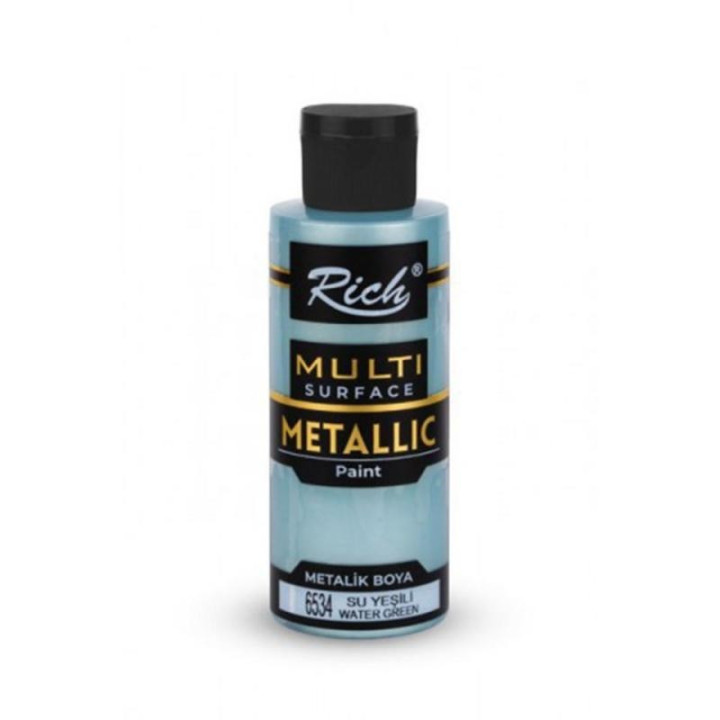 Pintura Multisuperficie Metalica Rich 120cc. Water Green
