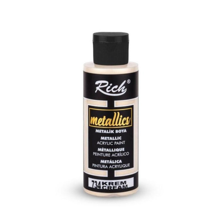 Pintura Metallics Acrylic Rich 120cc. Cream
