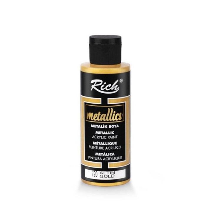 Pintura Metallics Acrylic Rich 120cc. Gold