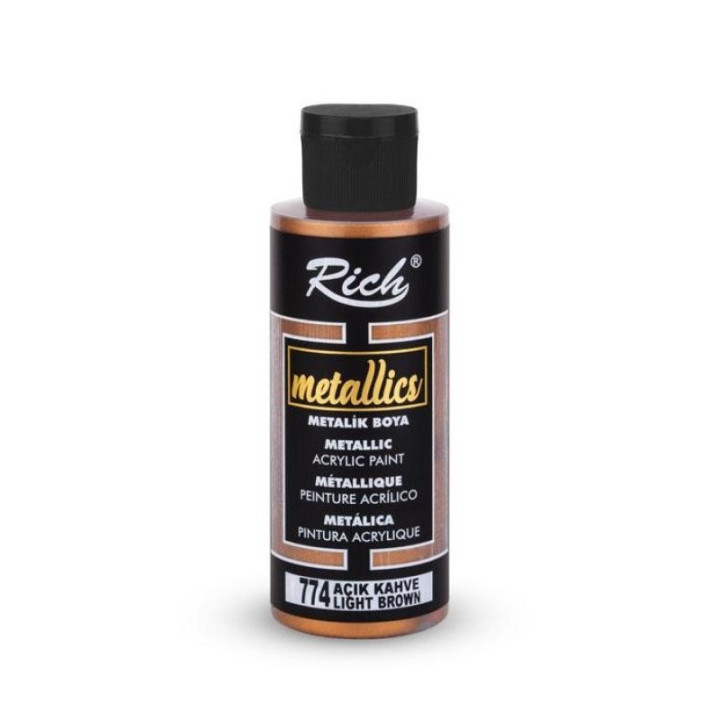 Pintura Metallics Acrylic Rich 120cc. Light Brown