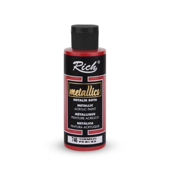 Pintura Metallics Acrylic Rich 120cc. Red