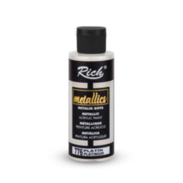 Pintura Metallics Acrylic Rich 120cc. Platinum