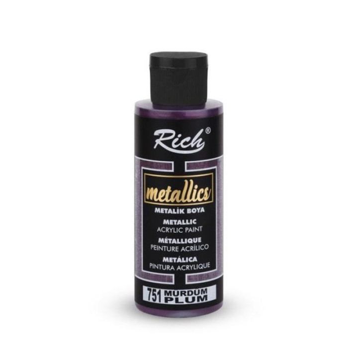 Pintura Metallics Acrylic Rich 120cc. Plum