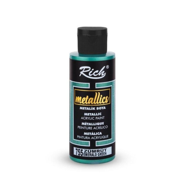 Pintura Metallics Acrylic Rich 120cc. Emerald