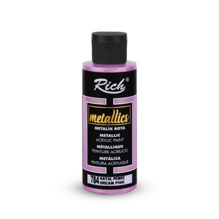 Pintura Metallics Acrylic Rich 120cc. Dream Pink