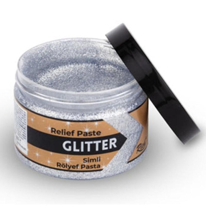 Pasta Relieve Glitter Rich 150cc. Silver