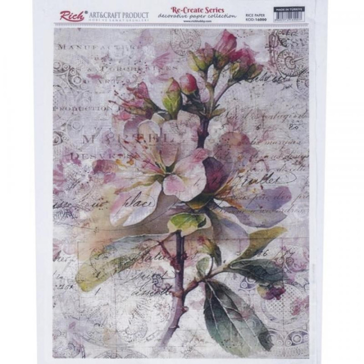 Papel Arroz Dec. Rich 29.7X42Cm. Kod.16000