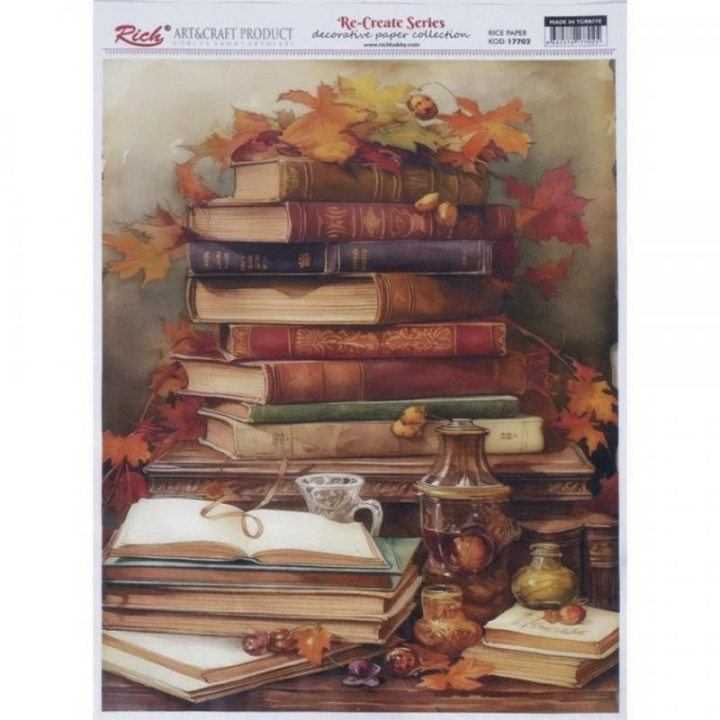 Papel Arroz Dec. Rich 29.7X42Cm. Kod.17702