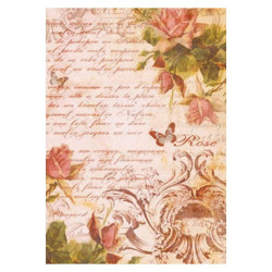 Papel arroz 35x50cm flores/letras/mariposas